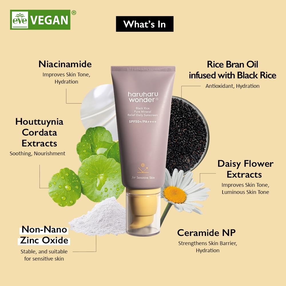  Black Rice Pure Mineral Relief Daily Sunscreen SPF50+/PA++++