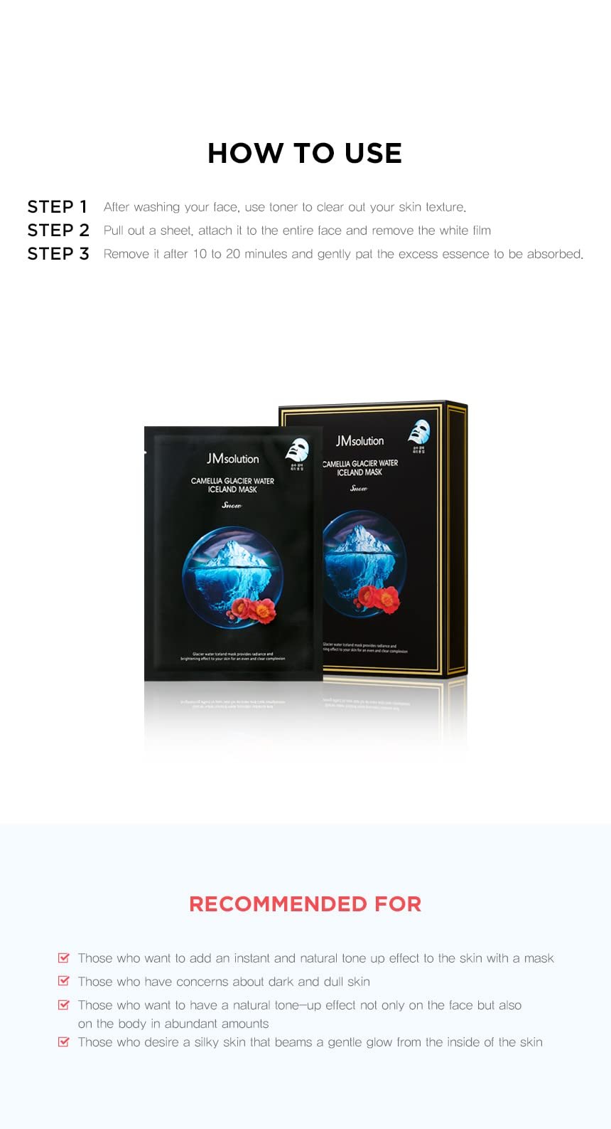 Camellia Glacier Water Iceland Mask Snow